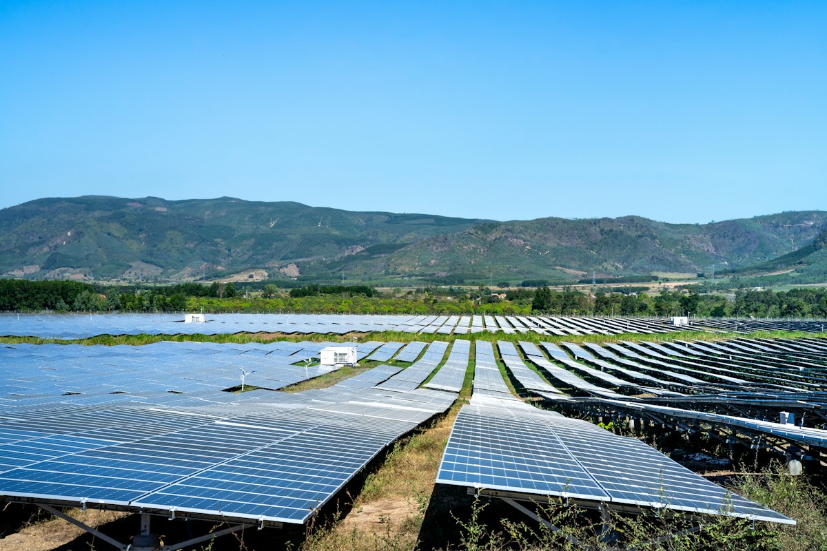 Illustrative mountain solar landscape